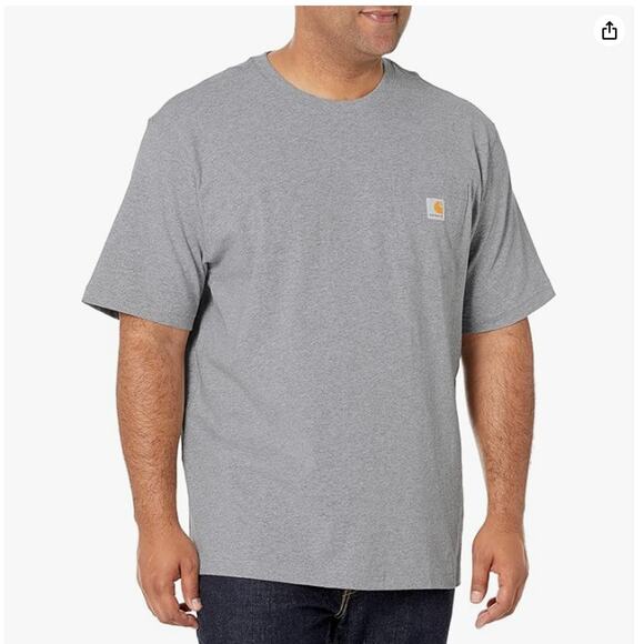 CARHARTT Grey Work Original Fit T Shirt 4XL XXXXL - Picture 1 of 11